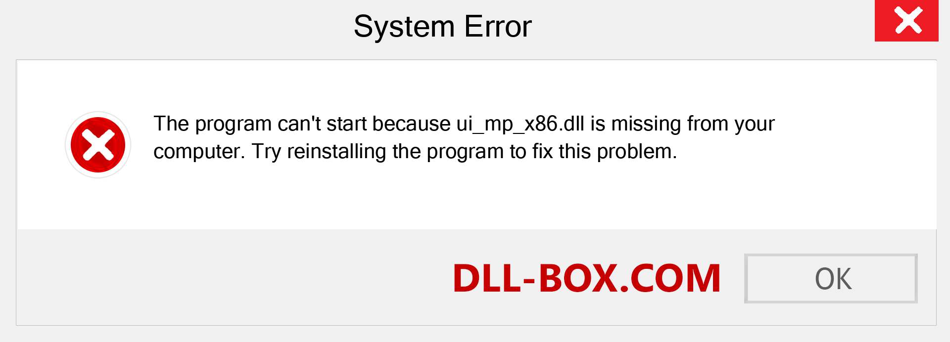  ui_mp_x86.dll file is missing?. Download for Windows 7, 8, 10 - Fix  ui_mp_x86 dll Missing Error on Windows, photos, images